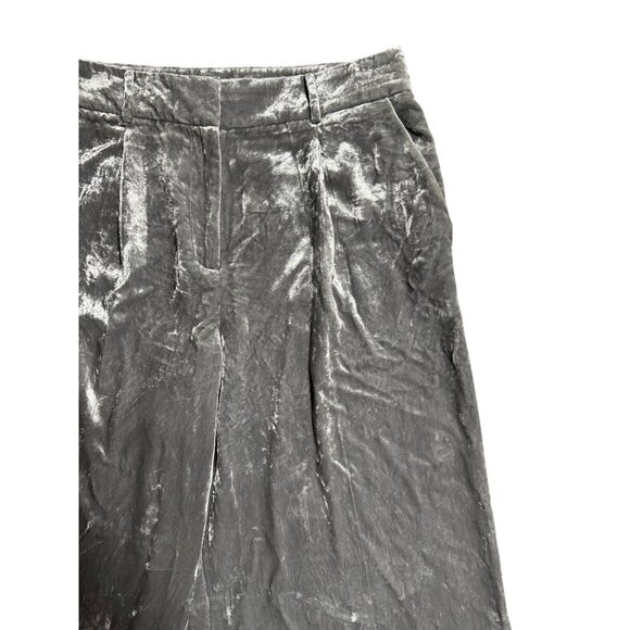 NEW LOFT Size 8 Metallic Velvet High Rise Wide Leg The Peyton Trousers Womens - Picture 11 of 12
